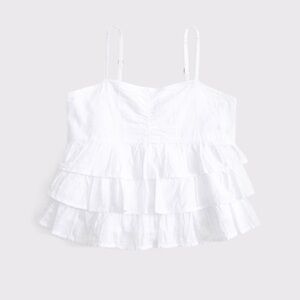 NWOT Abercrombie Kids White Ruffled Tank Top